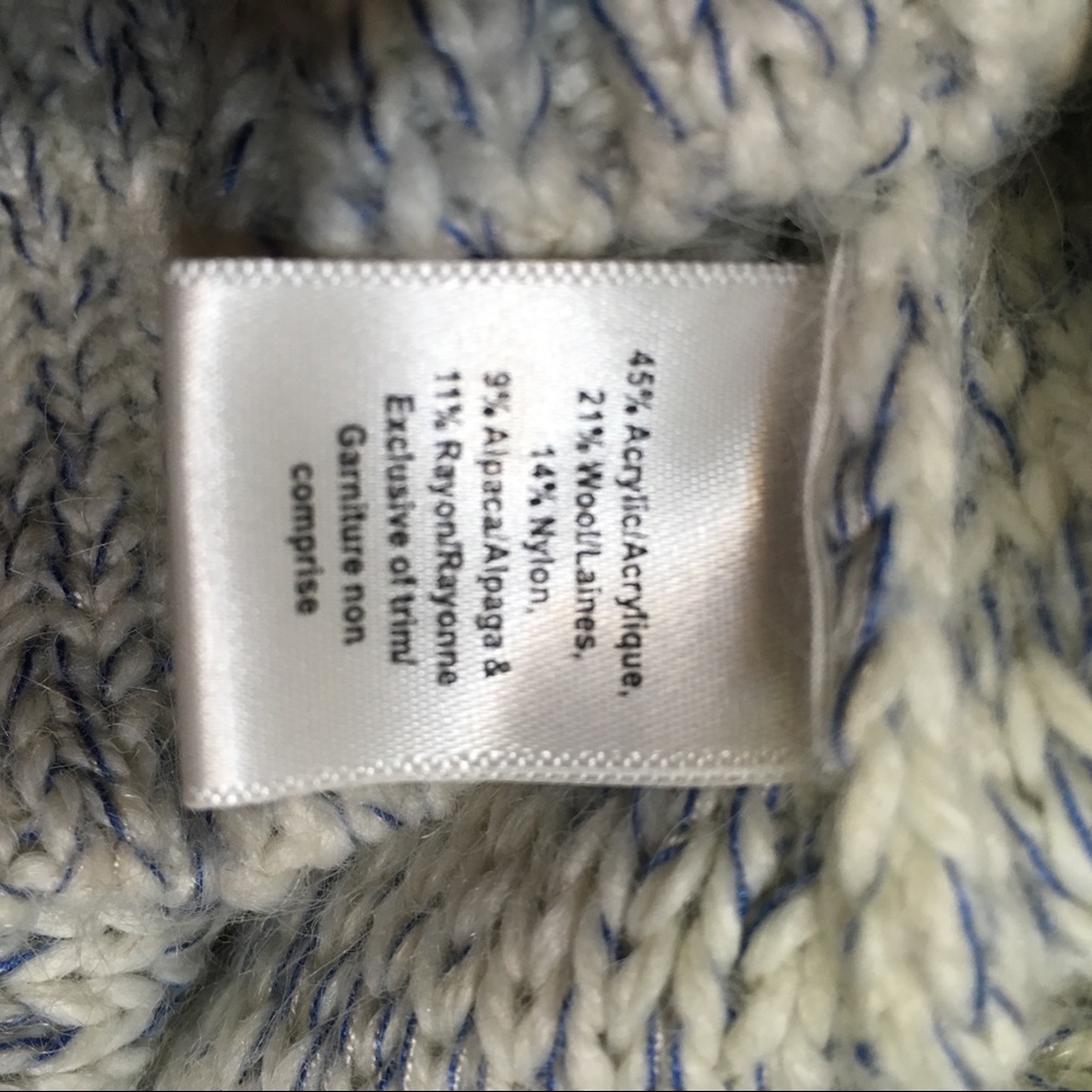 Gentle Fawn Blue White Long V-Neck Soft Sweater - Picture 8 of 8